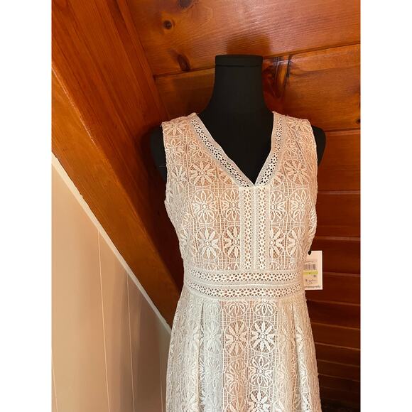 Kensie White Lace Bridal Boho Mini A-Line Dress NWT sz 4 - Picture 2 of 9
